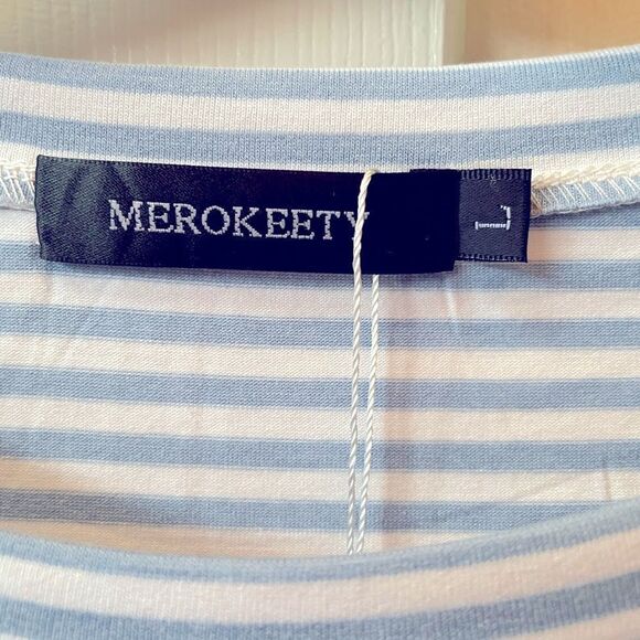 BLUE STRIPPED DRESS SIZE LARGE NWT - Picture 4 of 7